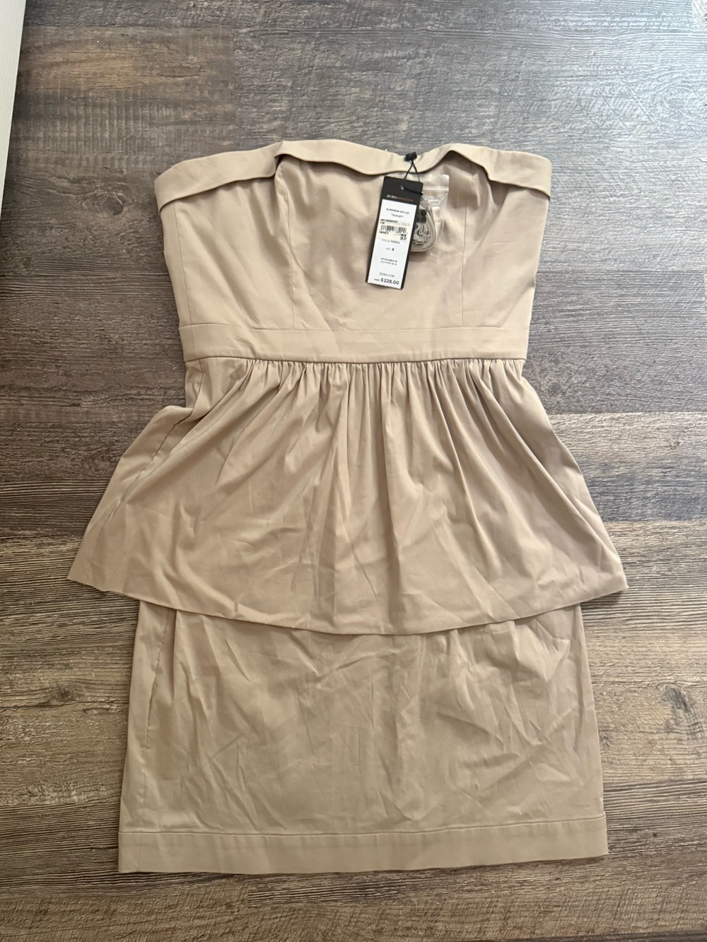 BCBGMAXAZRIA Huxley Strapless Peplum Dress | NWT